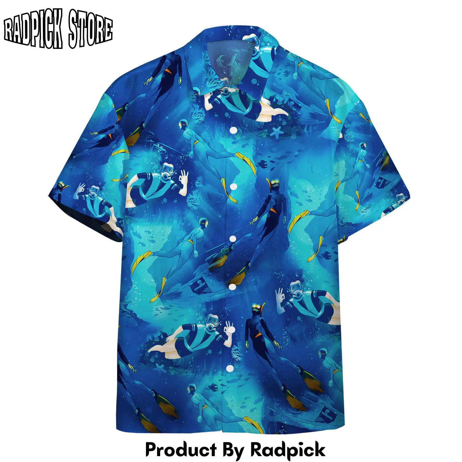 Radpick 3d freediving custom name hawaii shirt rp292804